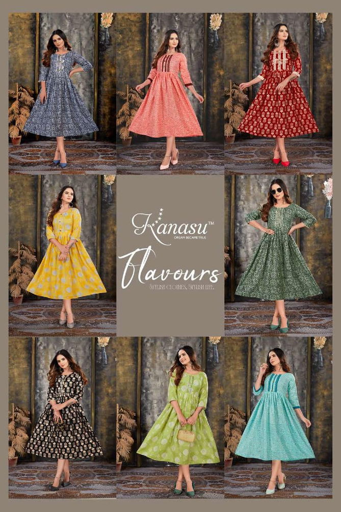 Flavours By Kanasu Designer Kurtis Catalog
